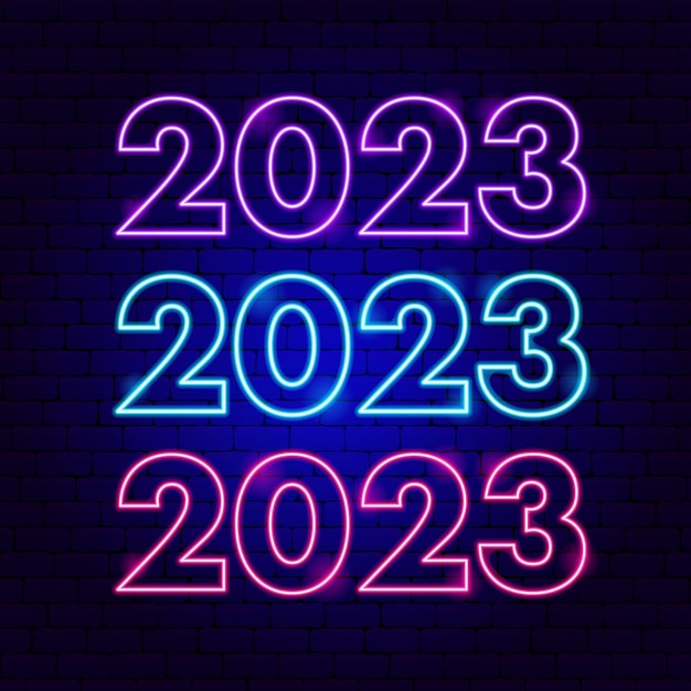 2023 Neon Nieuwjaar instellen