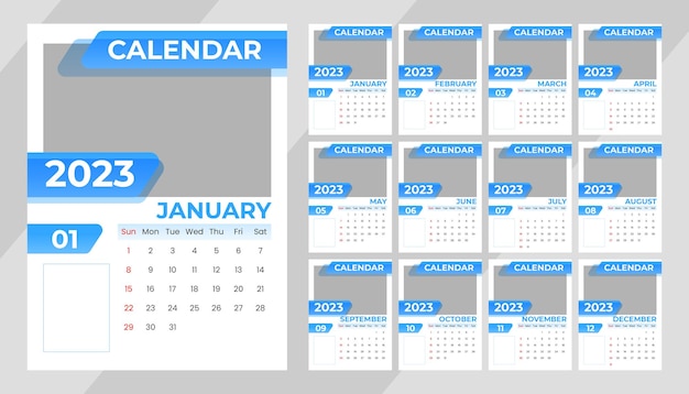 2023 New Year Calendar Geometric Design