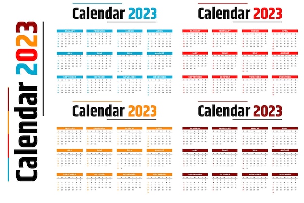 Vettore modello di calendario per il nuovo anno 2023 in stile moderno