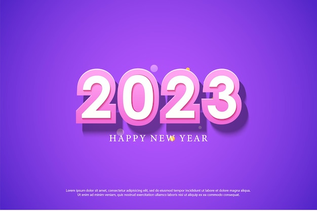 2023 new year celebration with cute color concept.