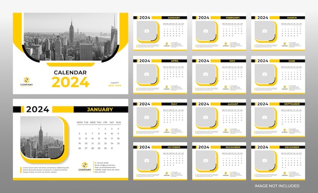 Vector 2023 new year clean calendar design template