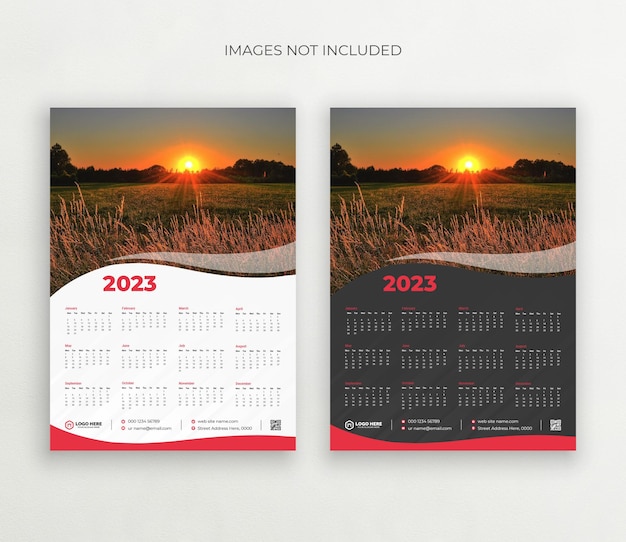 2023 new year clean calendar template