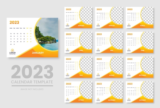 2023 new year clean calendar template