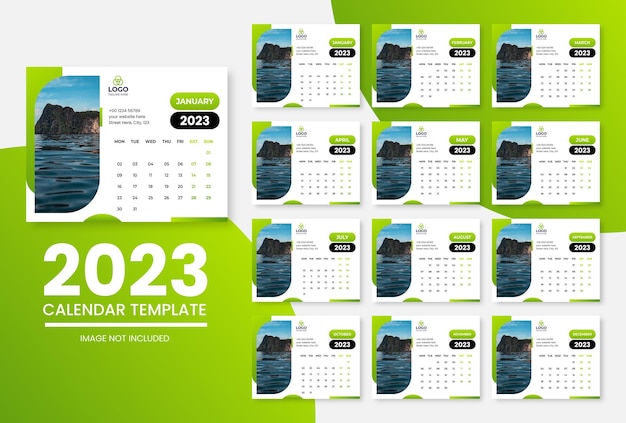 2023 new year clean calendar template