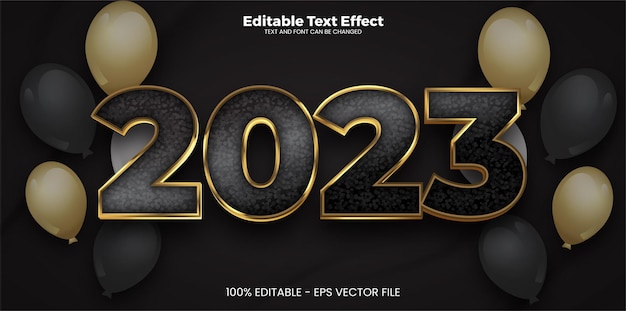 2023 New Year Editable text effect in modern trend style