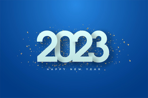 2023 new year elegant white on blue background