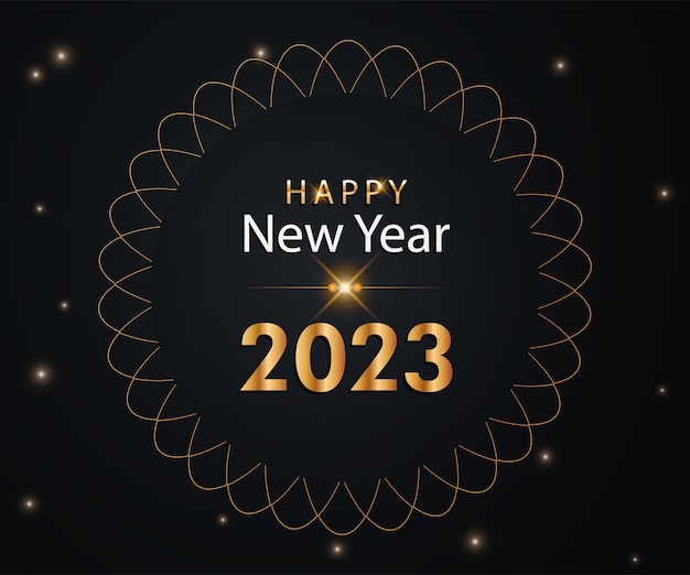Vector 2023 new year golden color design