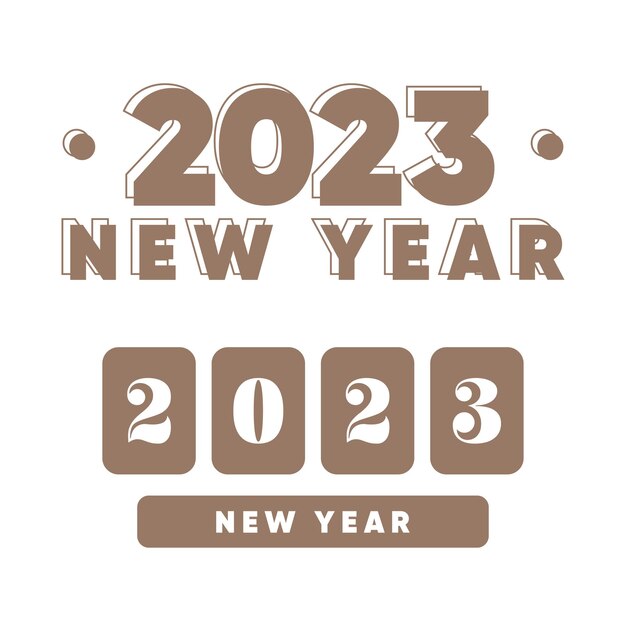 2023 새해 로고 텍스트 디자인 세트 2023 숫자 디자인 템플릿 달력 간단한 아이콘