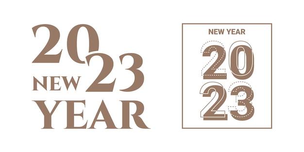 2023 nuovo anno logo testo design set 2023 numero modello di progettazione calendario icona semplice