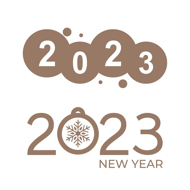 2023 새해 로고 텍스트 디자인 세트 2023 숫자 디자인 템플릿 달력 간단한 아이콘