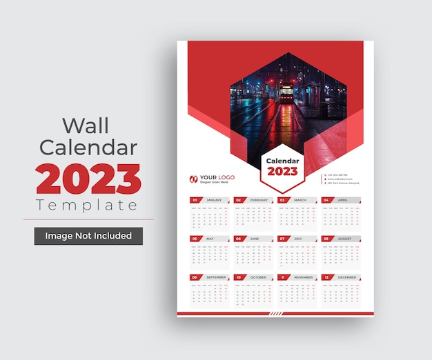 Vector 2023 new year modern colorful business wall calendar template design