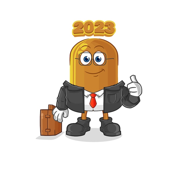 2023 new year office worker mascot cartoon vector