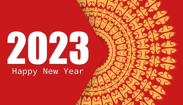 2023 новый год красный презентабельный баннер с красивым узором
