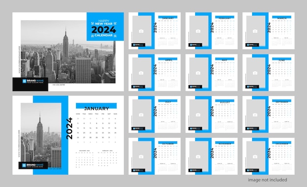 2023 nieuwe jaar schone kalender ontwerpsjabloon