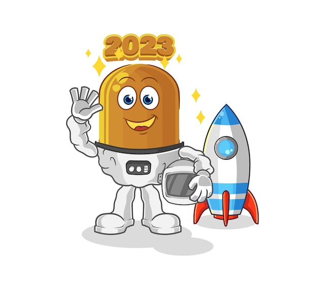 2023 nieuwjaar astronaut zwaaien karakter cartoon mascotte vector