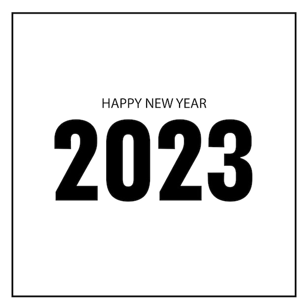 2023 number design template. Vector illustration with black labels isolated on white background