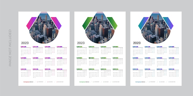 Шаблон дизайна одностраничного настенного календаря на 2023 год, современный одностраничный календарь на 12 месяцев