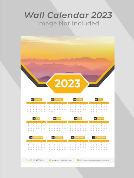 2023 One pages wall calendar