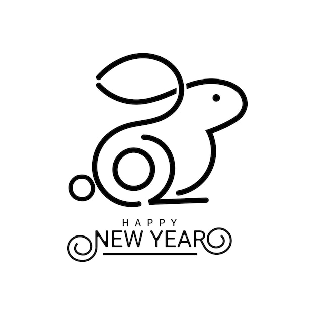 2023 rabbit logo design for chinese new year