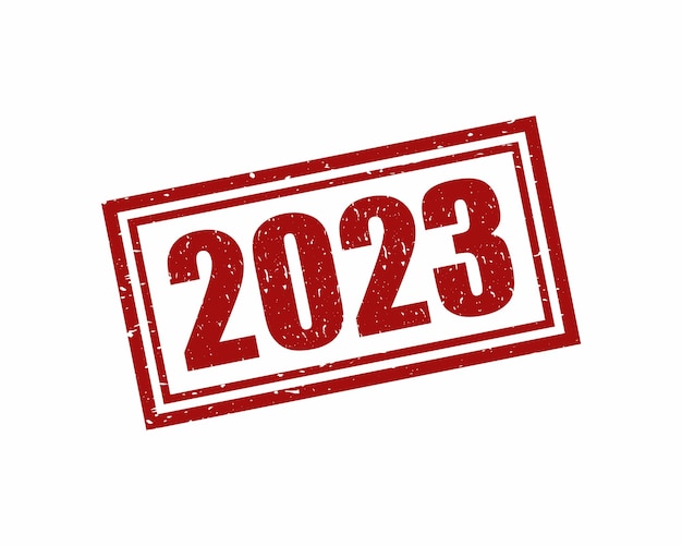 2023 빨간색 사각형 그런 지 스탬프 벡터 일러스트 레이 션