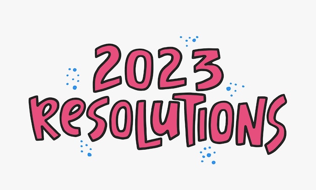 Vector 2023 resoluties handgetekende offerte creatieve belettering illustratie