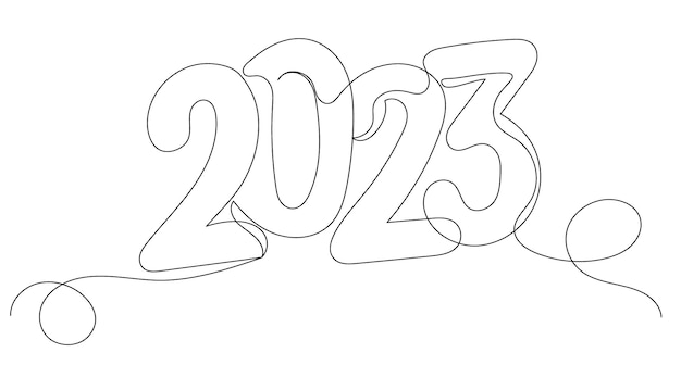 2023 эскиз непрерывного вектора рисования линий