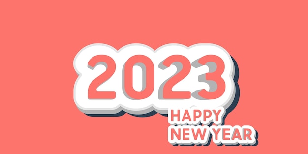 2023 sticker illustration design happy new year