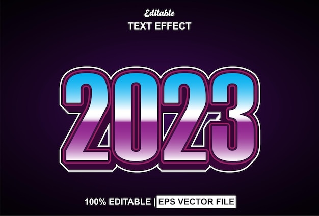 2023 text effect with 3d style and editable