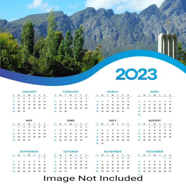 2023 design unico del modello di calendario, è possibile utilizzare il tavolo e il muro dell'ufficio del tavolo del desktop.