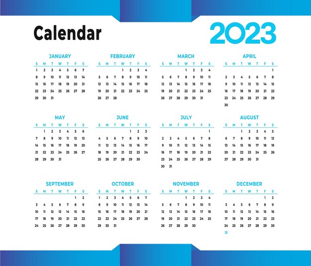 2023 unique calendar template design, you can use desktop table office table and wall.