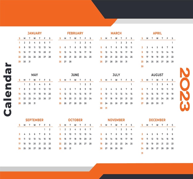 2023 unique calendar template design, you can use desktop table office table and wall.