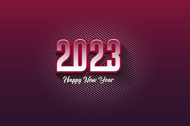 2023 vector logo design with 3d effect and halftone background