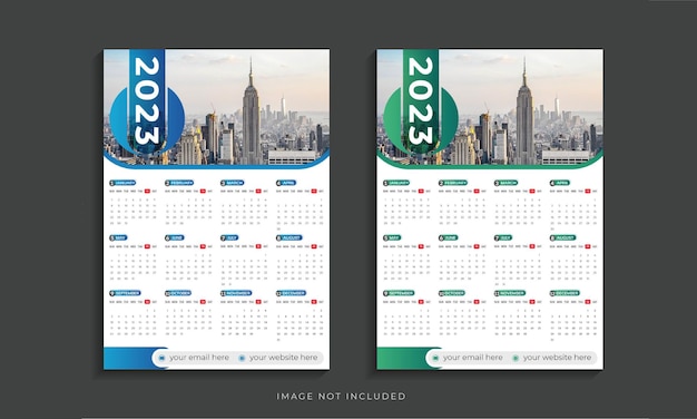 2023 wall calendar design template