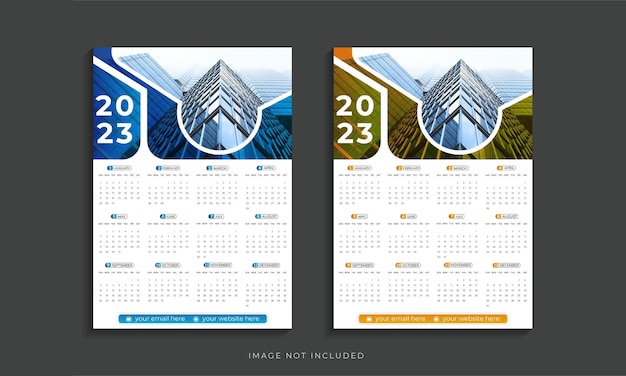 2023 wall calendar design template