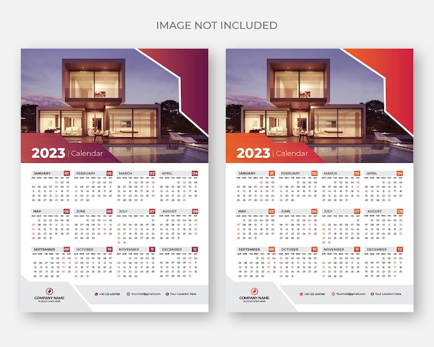 Vector 2023 wall calendar design template