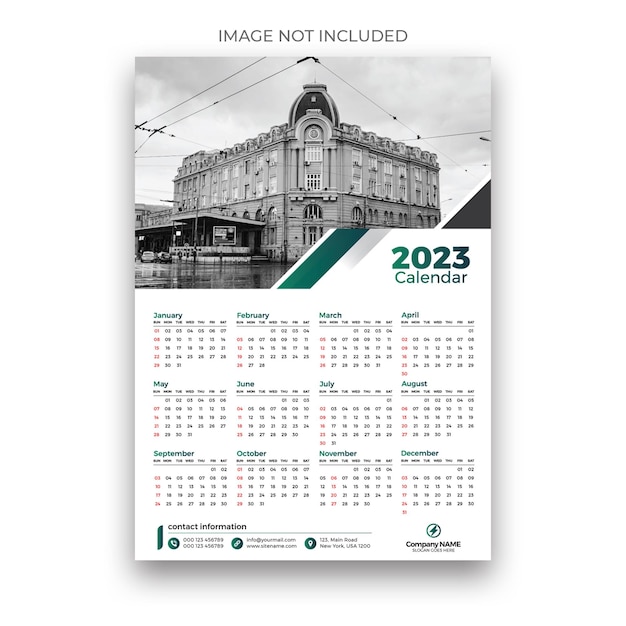 2023 Wall calendar design template