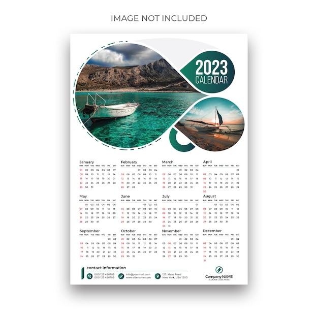 2023 Wall calendar design template