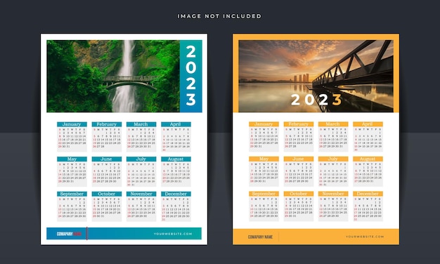 Vector 2023 wall calendar template. calendar template
