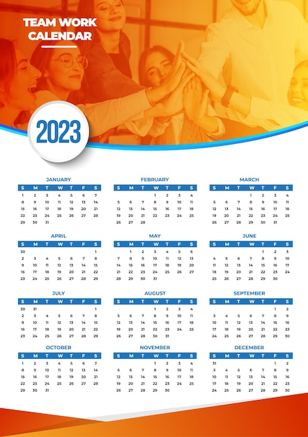 2023 Wall Calendar Template Design Vector