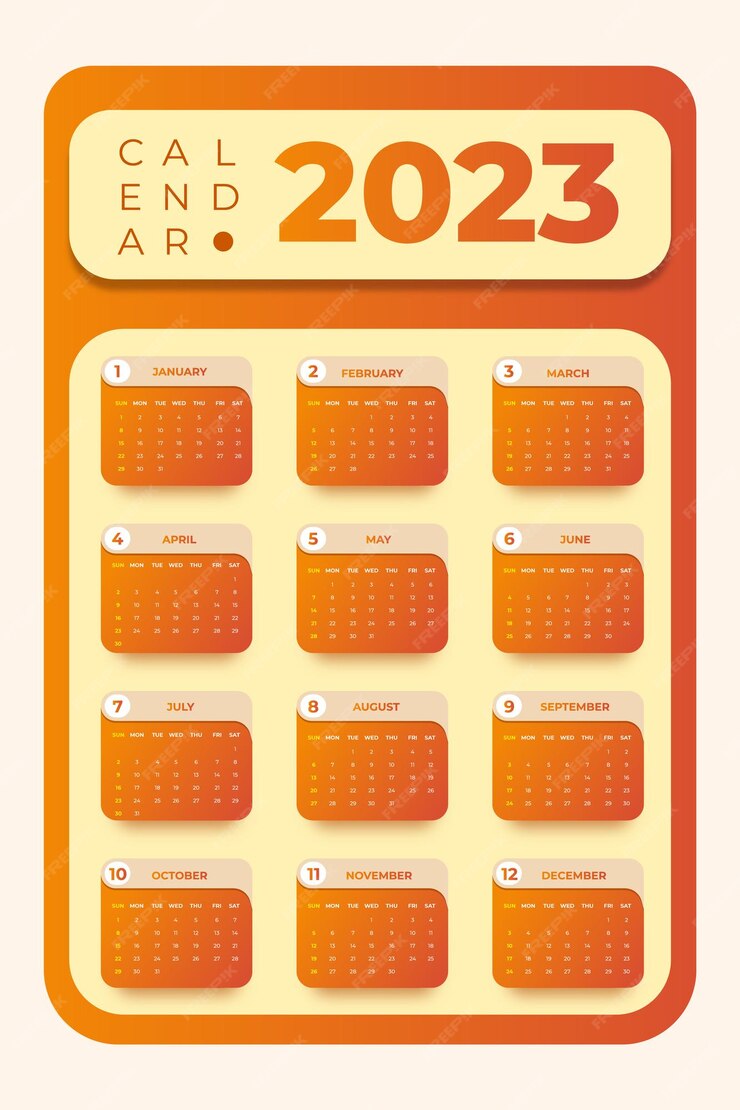 Premium Vector 2023 Wall Calendar Template