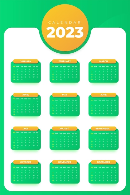 2023 wandkalender sjabloon