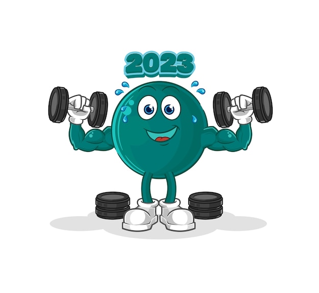 2023 vettore di carattere dell'illustrazione dell'allenamento con i pesi
