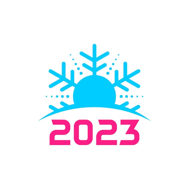Шаблон логотипа зимы 2023 г. Вектор дизайна логотипа зимы 2023 г.