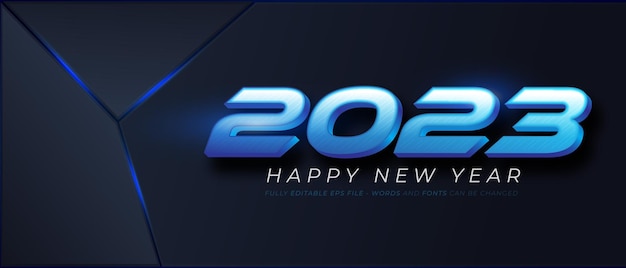 2023 with modern 3d style editable text number effect