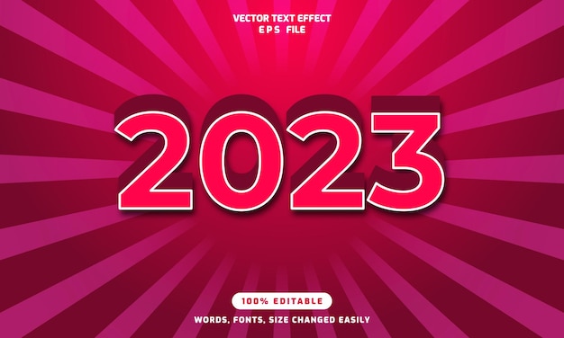 2023 words editable 3d text effects template stylish font vector illustration