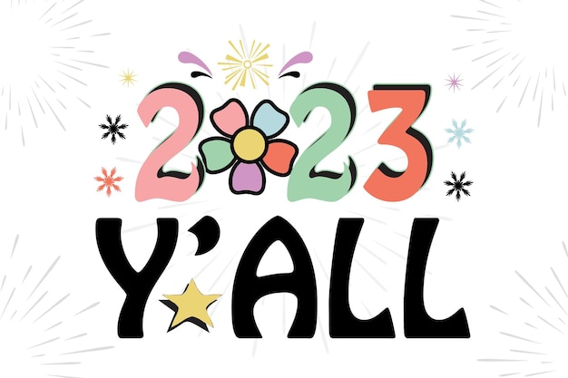 2023 yall typography t shirt design