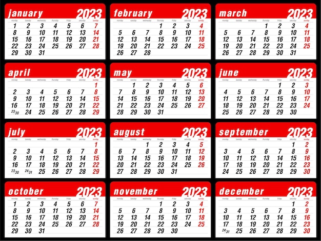 2023 Year Calendar. Week Start Sunday. Corporate and Business Monthly calendar.