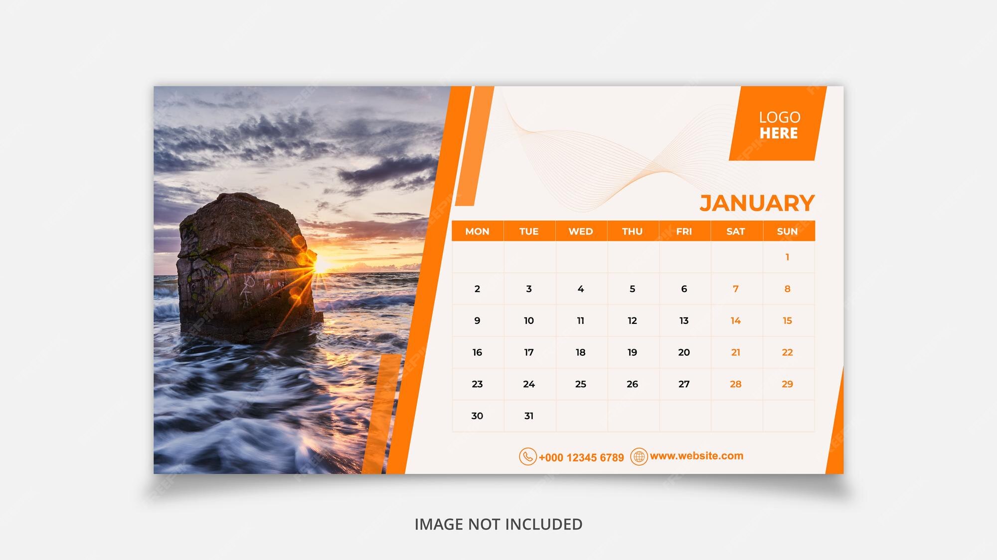 Premium Vector | 2023 years january month vector simple layout desk