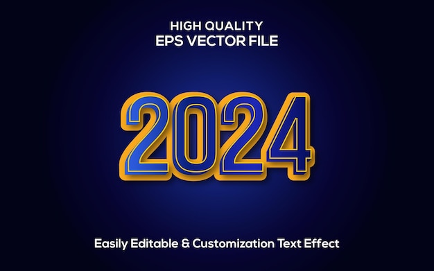 Vector 2024 3d editable text effect