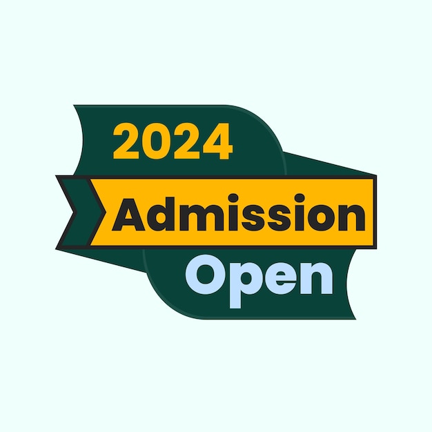 Vector 2024 admission openlabel flat design vector